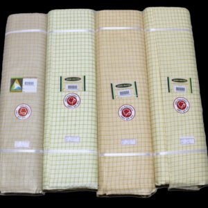 44 Inches Cotton Gold Check Color Fabric