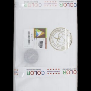 35 Inches Silver Paper Cotton White Fabric