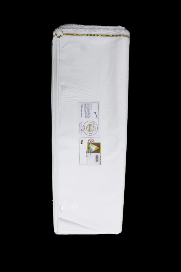 58 Inches Boss Cotton Khadisa White Fabric