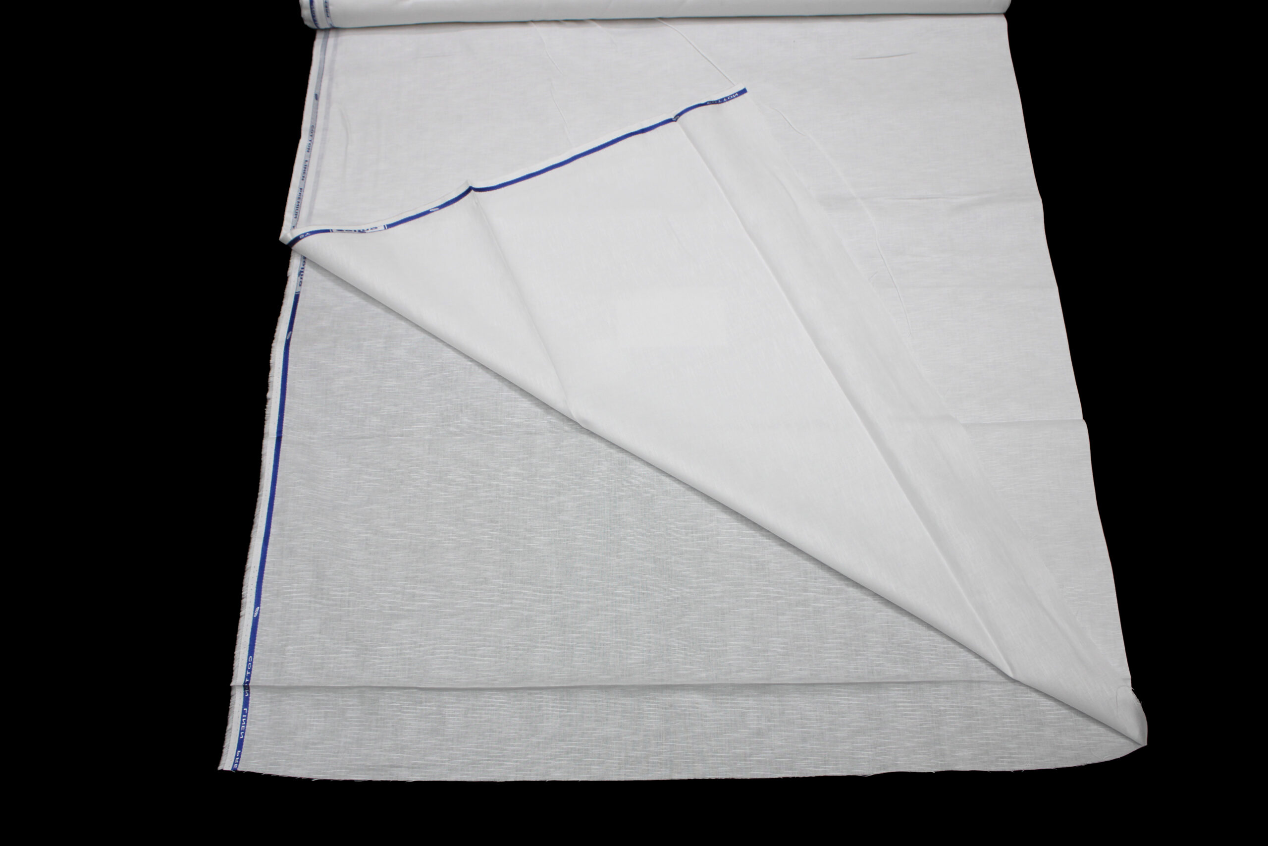 58 Inches Cotton Linen White Fabric - Image 2