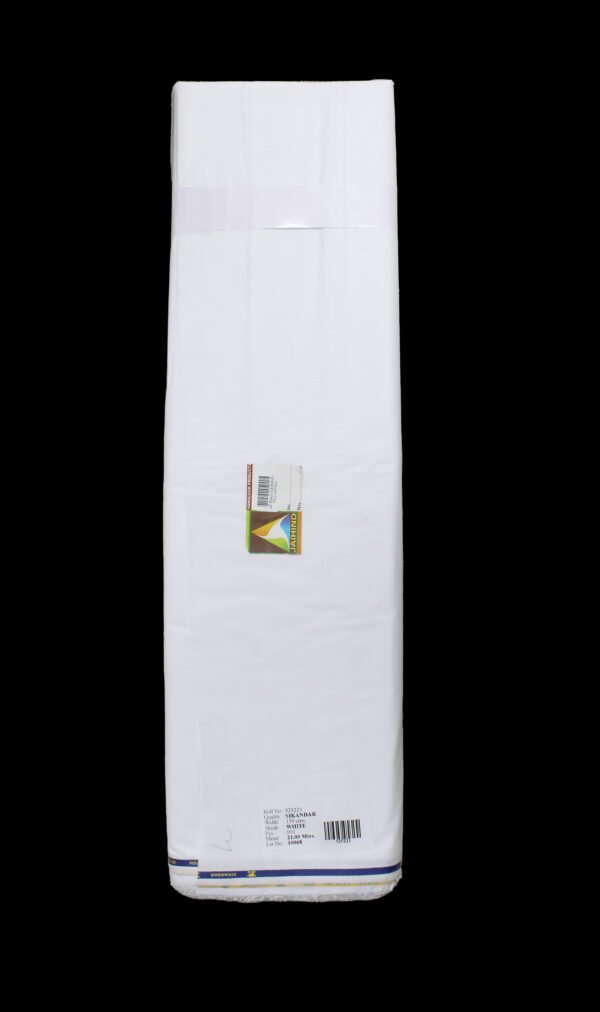 58 Inches Sikandar Super Fine Cotton White Fabric